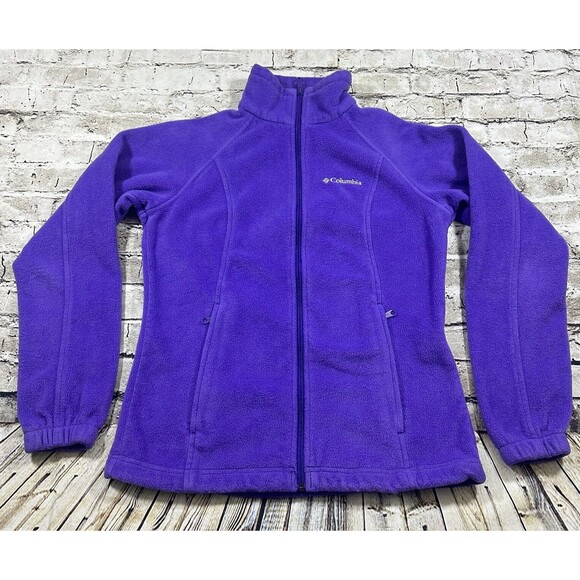 Columbia Jacket Womens Small Purple Long Sleeve Fleece Zip-Up Pockets Adult - Picture 1 of 10
